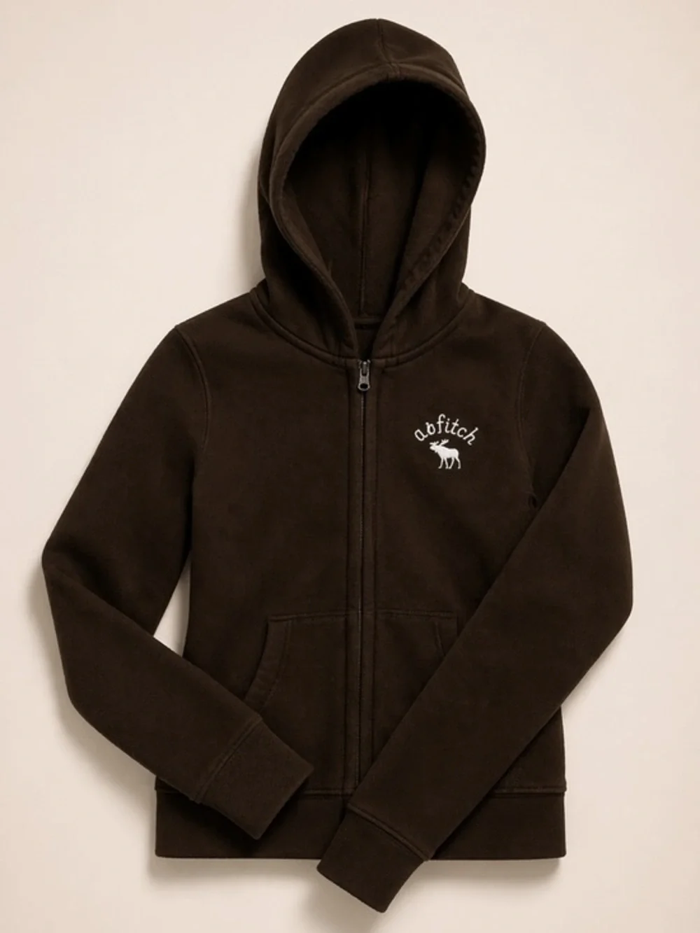 a&fitch Vintage Y2K Black Full Zip Hoodie with Outfield Logo